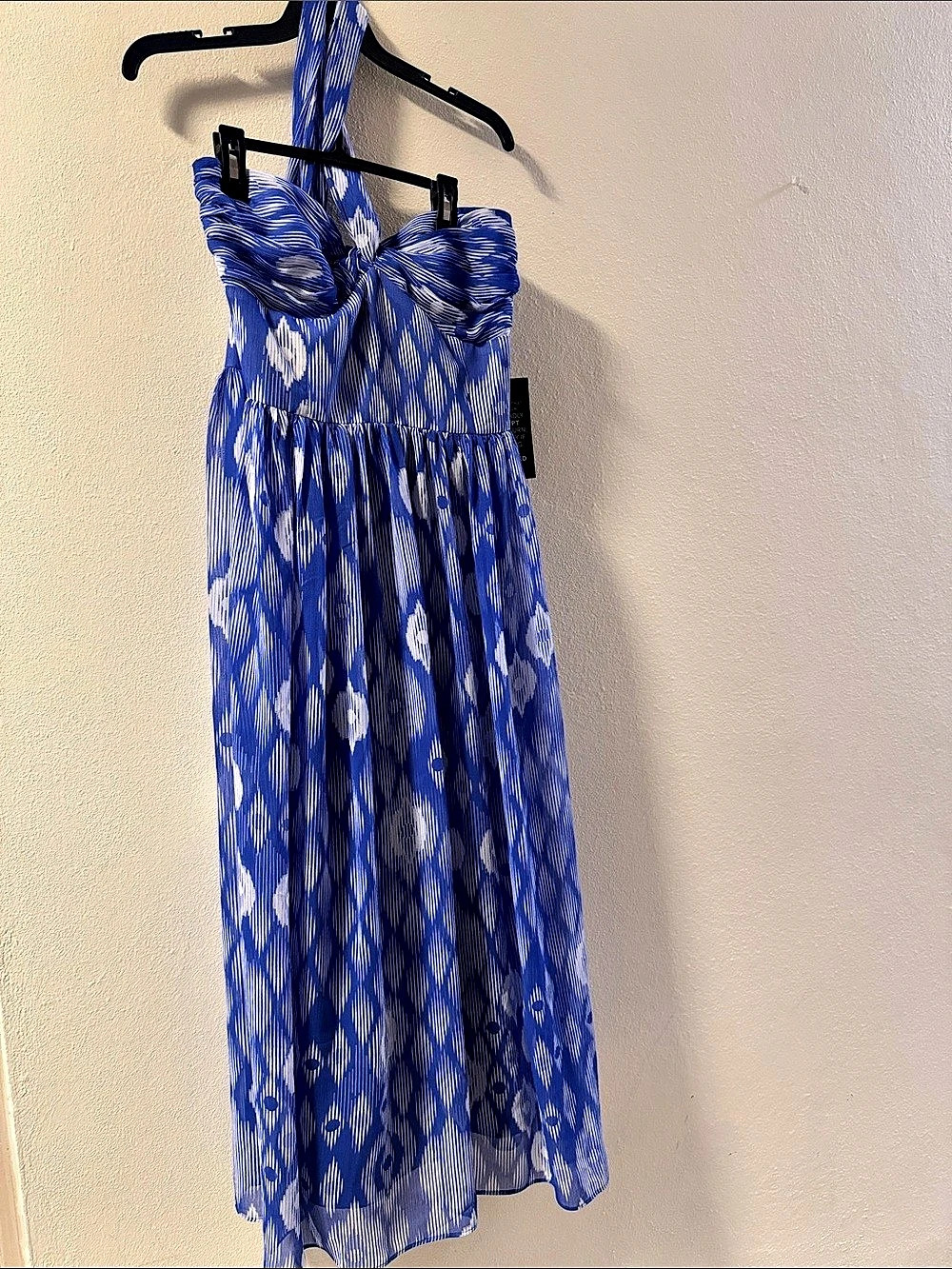 WIMB strapless maxi dress in Blue & White Size 6 NWT
